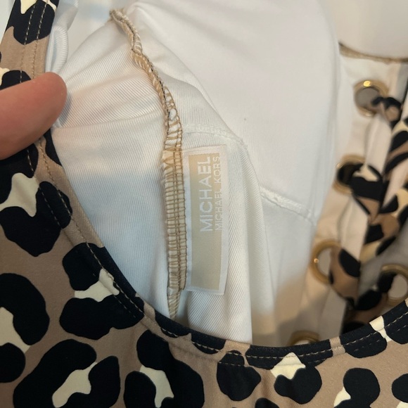 Michael KORS Women's Leopard-Print Lace-Up One-Piece Swimsuit - Picture 5 of 10